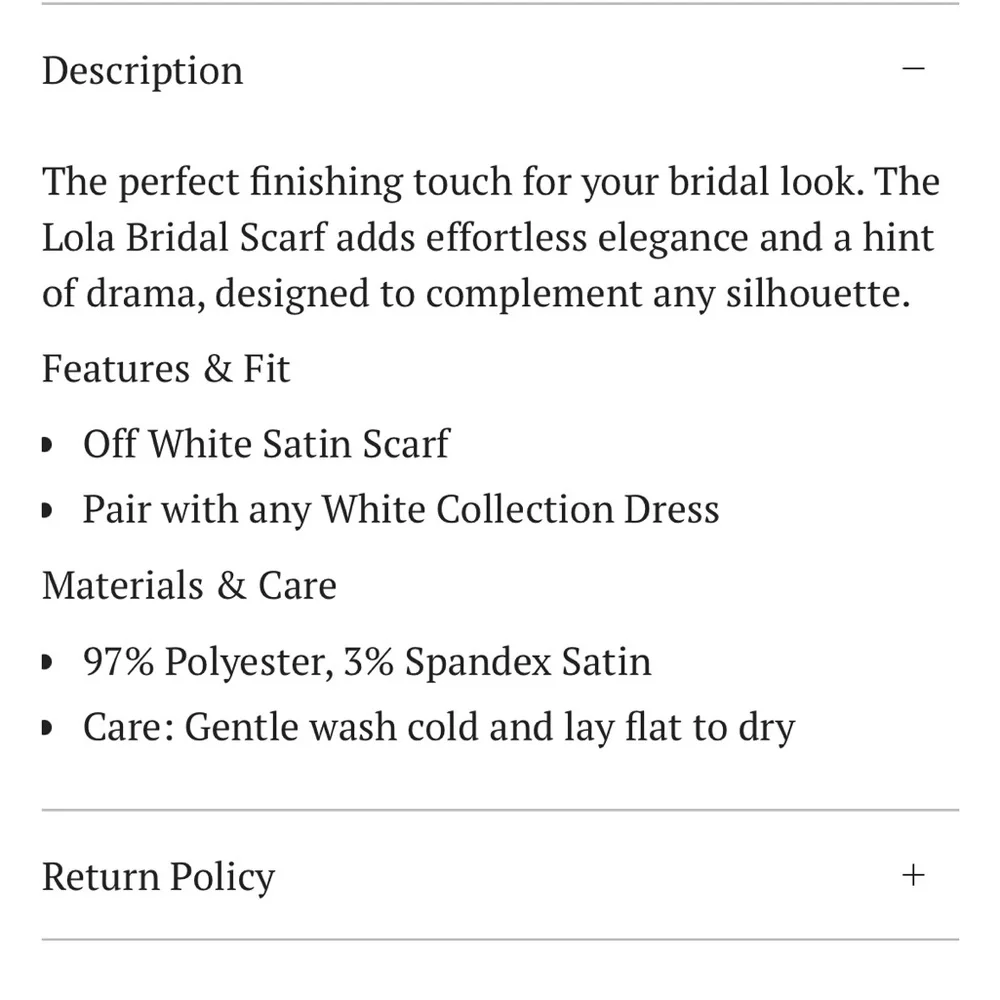 Park & Fifth White Satin Neck Wrap Scarf - Picture 7 of 7